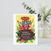 Papier Budget Tropical Hawaii Ukulele Tiki Luau Anniversa (Debout devant)