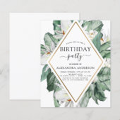 Papier Budget Tropical Magnolia Invitation Anniversaire (Devant / Derrière)
