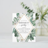 Papier Budget Tropical Magnolia Invitation Anniversaire (Debout devant)