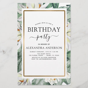 Papier Budget Tropical Magnolia Invitation Anniversaire