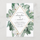 Papier Budget Tropical Magnolia Mariages Invitations (Devant)
