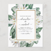 Papier Budget Tropical Magnolia Palm Faire-part de mariag (Devant)