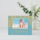 Papier Budget Tropical Merry Christmas Photo Holiday Card (Debout devant)