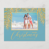 Papier Budget Tropical Merry Christmas Photo Holiday Card (Devant)