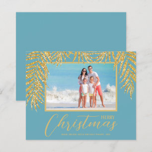 Papier Budget Tropical Merry Christmas Photo Holiday Card
