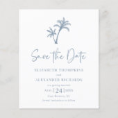 Papier Budget Tropical Palm Dusty Blue Enregistrer la dat (Devant)