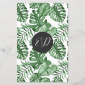 Papier Budget Tropical Palm Green Faire-part de mariage (Dos)