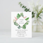 Papier Budget Tropical Palm Watercolor Mariage géométriqu (Debout devant)