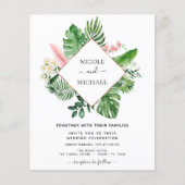 Papier Budget Tropical Palm Watercolor Mariage géométriqu (Devant)