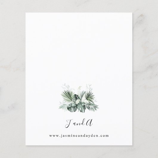 Papier Budget Tropical Palm & White Floral Mariage (Dos)