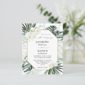 Papier Budget Tropical Palm & White Floral Mariage V2 LN (Debout devant)