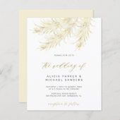 Papier Budget tropical pampas herbe faire-part de mariage (Devant / Derrière)