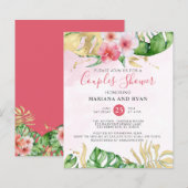 Papier Budget Tropical Summer Floral Couples Baby shower (Devant / Derrière)