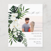 Papier Budget Tropical White Floral Photo Enregistrer la (Devant)