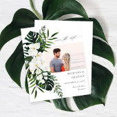 Papier Budget Tropical White Floral Photo Enregistrer la