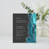 Papier Budget Turquoise Agate Argent QR Code Mariage Invi (Debout devant)