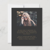 Papier Budget Turquoise Agate Photo Dark Grad Faire-part (Dos)