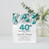 Papier Budget Turquoise Ballons d'argent Parties scintill (Debout devant)