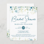 Papier Budget Turquoise Bleu Beige Fleur sauvage Fête des (Devant / Derrière)