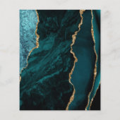 Papier Budget Turquoise Blue Agate Corners Mariage foncé (Dos)