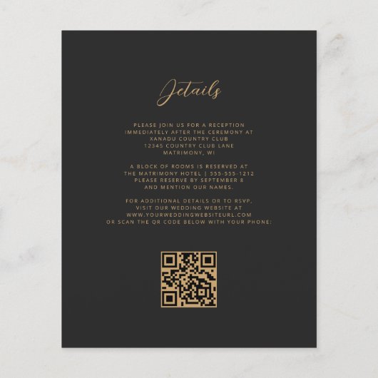 Papier Budget Turquoise Blue Gold Agate Dark QR Code Mari (Dos)