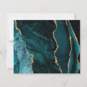 Papier Budget Turquoise Blue Gold Agate Mariage Enregistr (Dos)