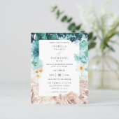Papier Budget Turquoise & Blush rose Mariage floral 2 (Debout devant)