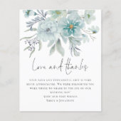 Papier Budget Turquoise Florales de Mist Photo Love Merci (Devant)