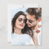 Papier Budget Turquoise Florals Photo Engagement Invitati (Dos)