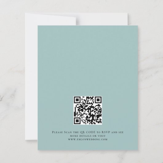 Papier Budget Turquoise Florals QR Code Mariage Soirée (Dos)