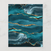 Papier Budget Turquoise Gold Agate Baby shower Invitation (Dos)