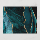 Papier Budget Turquoise Gold Agate Marbre Enregistrer la (Dos)