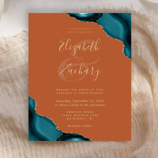 Papier Budget Turquoise Gold Agners Corners Rust Mariage