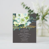 Papier Budget Turquoise Green Floral Gold Mariage photo (Debout devant)
