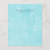 Papier BUDGET Turquoise Jaune Écriture Mariage (Dos)