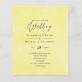 Papier BUDGET Turquoise Jaune Écriture Mariage (Devant)