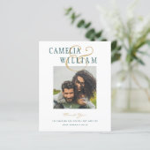 Papier BUDGET Turquoise Mariage vert PHOTO Merci (Debout devant)