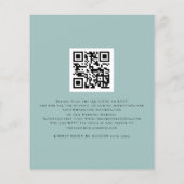 Papier Budget Turquoise Mist QR Floral Faire-part de mari (Dos)