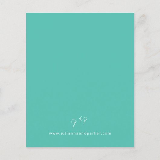 Papier Budget Turquoise MOD Calligraphy Mariage (Dos)