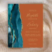 Papier Budget Turquoise Or Agate Brûlé Orange rouille Mar