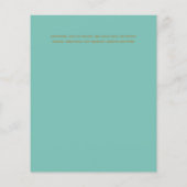 Papier Budget Turquoise or moderne simple Faire-part de m (Dos)