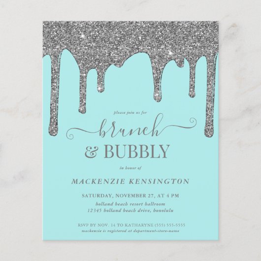 Papier Budget Turquoise Parties scintillant argent Driver (Devant)