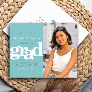 Papier Budget Turquoise Photo Enregistrer la date Invitat