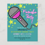 Papier Budget Turquoise Pink Kids Karaoke Party Invitatio<br><div class="desc">Budget mignon amusant Turquoise rose Anniversaire de enfant Karaoke Party Invitation</div>