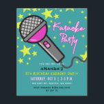 Papier Budget Turquoise Pink Kids Karaoke Party Invitatio<br><div class="desc">Budget mignon amusant Turquoise rose Anniversaire de enfant Karaoke Party Invitation</div>