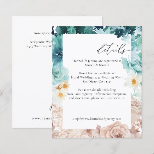 Papier Budget Turquoise & Rose Pâle V2 (Devant / Derrière)