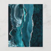 Papier Budget Turquoise Silver Agate Enregistrer la date (Dos)