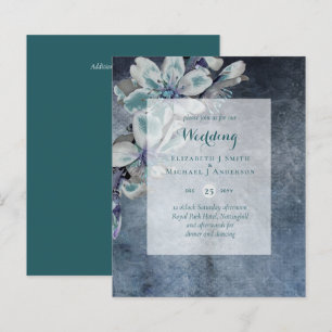 Papier BUDGET Turquoise tons bleus Invitation de mariage