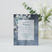 Papier BUDGET Turquoise tons bleus Invitation de mariage (Debout devant)