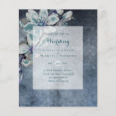 Papier BUDGET Turquoise tons bleus Invitation de mariage (Devant)